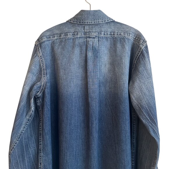 Current/Elliott blue denim shirt. Ombre with nice details! Size XS. - Picture 7 of 11